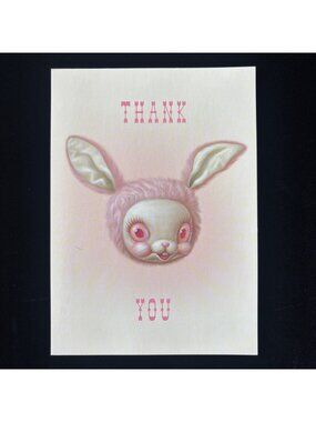 Mark Ryden Pink Bunny Thank You Card Porterhouse Fine Art Editions Insert Rare